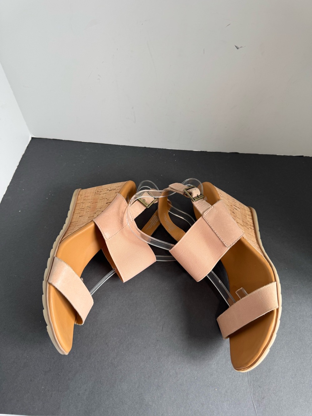 Korks Women’s Leather/Elastic Wedge Sandals. Size 10 - Picture 6 of 16